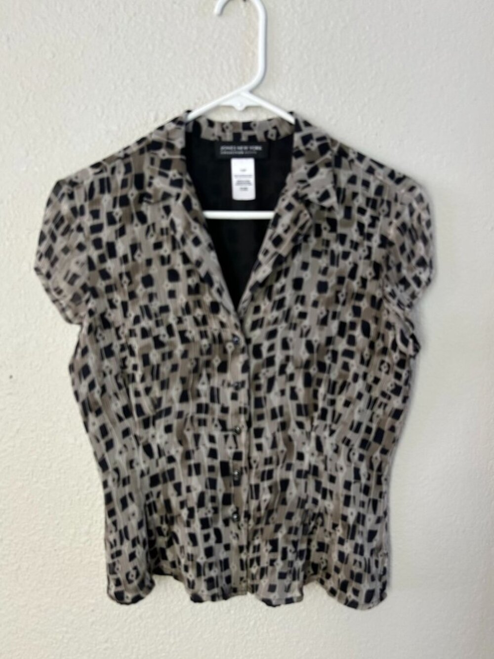 Jones New York Silk Cap Sleeve Blouse Petite Collection